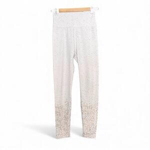 Buffbunny White Rose Gold Speckled Leggings | High Rise Medium Rose’